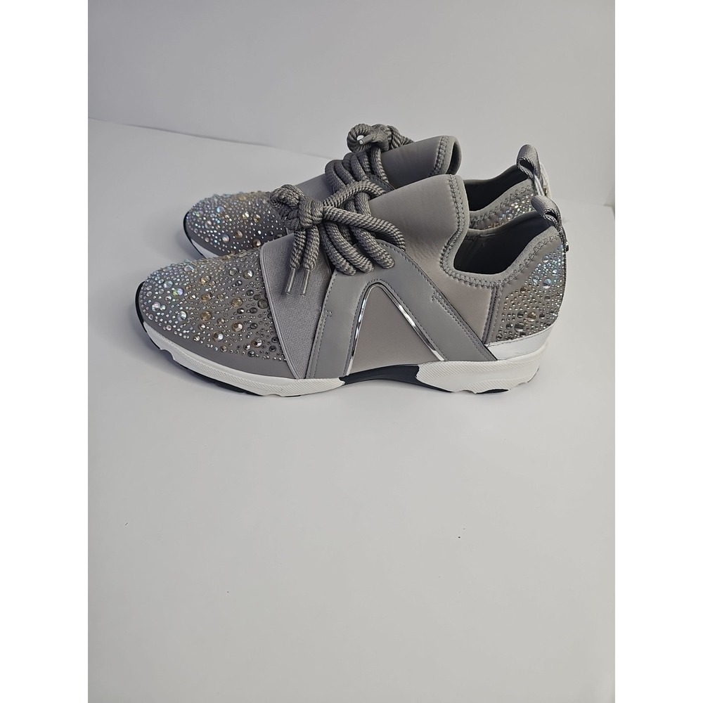Carvela Women's Lament Bling Embellished Sneakers  Gray Size 38.5 - Picture 5 of 10